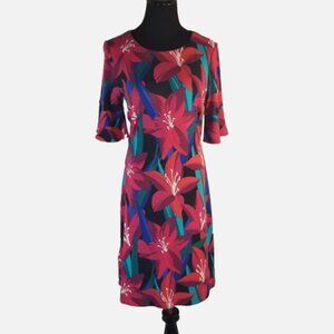 Tommy Bahama Petal Perfect Short Slv Dress Pink Purple Floral Sz S Great Cond